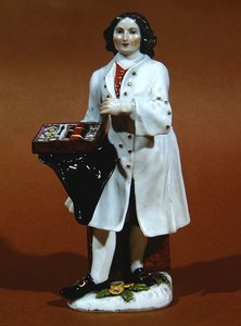 Meissener Statuette eines Brillenverkäufers