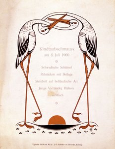 Menü für ein Taufessen. Deutschland, 8/07/1900 von German School