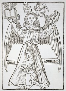 Mnemonische Figur, aus Ars Memorandi, ca. 1470, (nachgedruckt 1883) illustriert in einer Geschichte der Magie, veröffentlicht Ende des 19. Jahrhunderts von German School