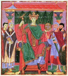 Ms Cim.4453 f.42r Heiliges Römisches Kaiser Otto III. auf dem Thron, ca. 998 von German School
