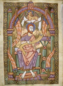 Ms Czart 1207 IV fol CXIXv St. Lukas der Evangelist, aus dem Evangeliarium der Kathedrale von Plock, ca. 1075 von German School