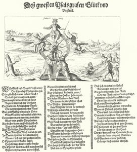 Pamphlet, das den Winterkönig Friedrich I. von Böhmen verspottet, 1621 von German School