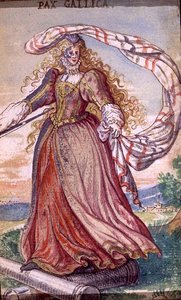 Pax Gallica, eine Personifikation des französischen Friedens, ca. 1640 von German School