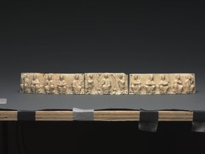 Plakette von einem tragbaren Altar: Christus und die Apostel, Niederrhein, 1050-1100 von German School