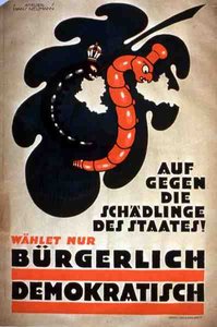 Politisches Plakat für die Demokratische Volkspartei von German School