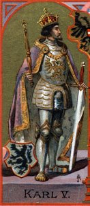 Porträt von Karl V. Chromolithographie