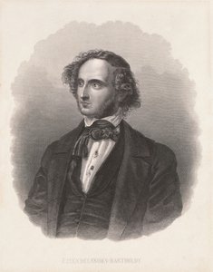 Porträt von Felix Mendelssohn (1809-47) von German School