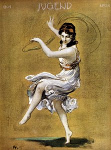 Porträt von Isadora Duncan beim Tanzen (amerikanische Tänzerin irischer Herkunft) von German School