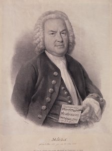 Porträt von Johann Sebastian Bach (1685-1750), graviert von F.G. Schlick, 1840