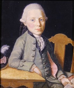 Porträt eines sitzenden jungen Mannes mit einem Brief, ca. 1750 von German School