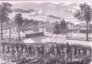 Preußische Redoute, die die Brücke von Sèvres beherrscht, Cassells Geschichte des Krieges zwischen Frankreich und Deutschland, veröffentlicht von Cassell and Company Limited, ca. 1890 (Lithografie)