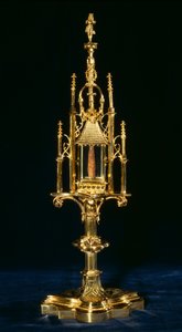 Reliquienmonstranz mit Kreuzstück, Augsburg, um 1490