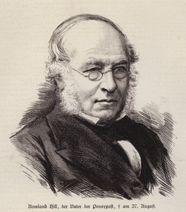 Rowland Hill, britischer Reformator des Postwesens und Erfinder der Briefmarke von German School
