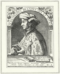 Sebastian Brant, deutscher Humanist und Satiriker (Stich) von German School