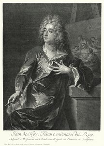 Selbstporträt des französischen Künstlers Jean François de Troy (Stich) von German School