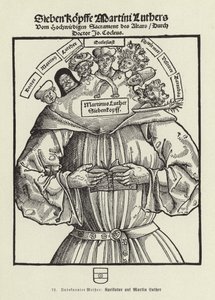 Sieben Köpfe von Martin Luther von German School