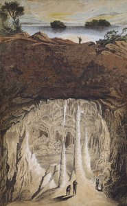 Stalaktiten und Stalagmiten in einer Höhle von German School