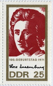 Briefmarke mit Rosa Luxemburg von German School