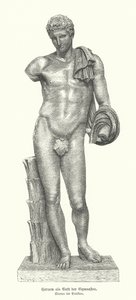 Statue des antiken griechischen Gottes Hermes als Gott der Turner von German School