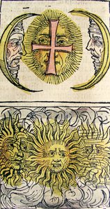 Nebensonnen und Nebenmonde, veröffentlicht in der Nürnberger Chronik, 1493 von German School