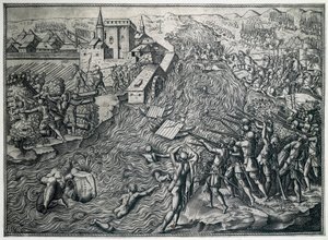 Die Schlacht von Mühlberg, 25. April 1547 von German School