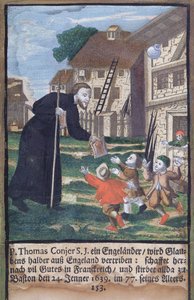 Der Jesuitenpater Thomas Conjer evangelisiert Frankreich, aus dem Martyrologium der Jesuiten, 1688