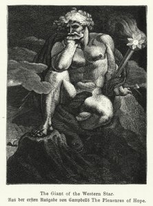 Der Riese des westlichen Sterns, Illustration aus der Erstausgabe des schottischen Dichters Thomas Campbells Die Freuden der Hoffnung von German School