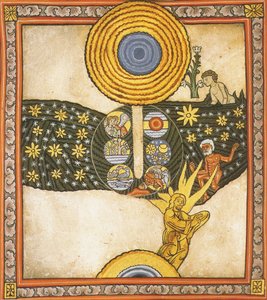 Der Erlöser. Miniatur aus Liber Scivias von Hildegard von Bingen, ca. 1175 von German School