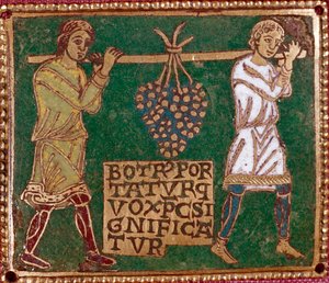 Die Rückkehr von Josua und Kaleb mit einer riesigen Traube aus dem Land Kanaan