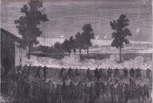 Der Ausfall von Cachan, Cassells Geschichte des Krieges zwischen Frankreich und Deutschland, veröffentlicht von Cassell and Company Limited, ca. 1890 (Lithografie)