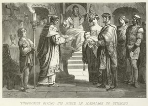 Theodosius gibt seine Nichte Stilicho zur Ehe von German School
