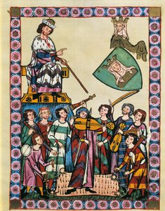 Troubadoure vor dem Kaiser von Deutschland und seinem Hof, aus dem 