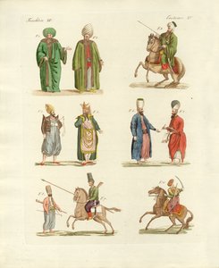 Türkische Nationalkostüme (Farbstich) von German School