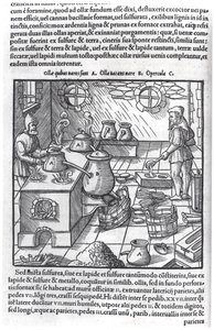 Verwendung von Schwefel, aus De Re Metallica von Georg Bauer (1494-1566), bekannt als Agricola