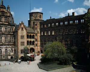 Blick auf das Schloss Heidelberg, erbaut im 16. Jahrhundert. Deutschland
