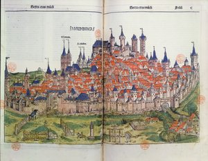 Ansicht der Stadt Nürnberg, aus der Nürnberger Chronik von Hartmann Schedel (1440-1514) 1493 von German School