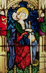 Fenster, das St. Katharina darstellt, aus Partenheim, ca. 1440
