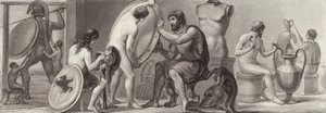 Arbeit und Berufe im antiken Griechenland. Illustration für Bilder-Atlas von German School