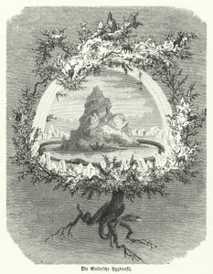 Yggdrasil, mythischer Eschenbaum der nordischen Kosmologie von German School
