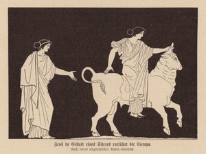 Zeus in Gestalt eines Stiers entführt Europa
