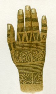 Beispiel für Dayak-Handtattoo-Designs, Borneo, 1894 von German School