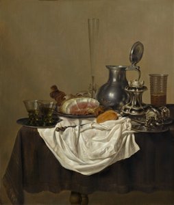 Stillleben mit Schinken von Gerret Willemsz Heda