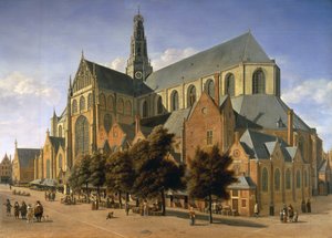 Kirche St. Bavo in Haarlem, 1666 von Gerrit Adriaensz Berckheyde