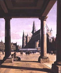 Ansicht von Haarlem mit der Groote Kerk von Gerrit Adriaensz Berckheyde