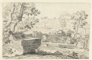 Landschaft mit antiken Ruinen