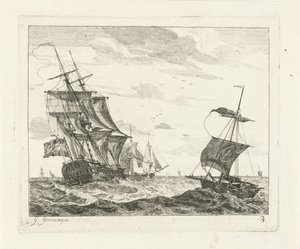 Segelschiffe auf unruhiger See (Meeresansichten mit Schiffen)