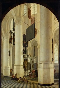 Innenraum der Nieuwe Kerk in Delft mit dem Grab von Wilhelm dem Schweiger, 1650