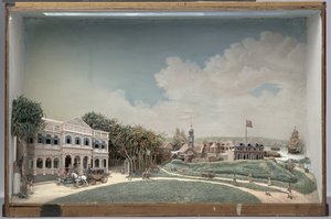 Diorama des Regierungsplatzes in Paramaribo