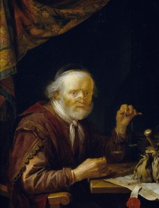 Gold wiegen von Gerrit or Gerard Dou