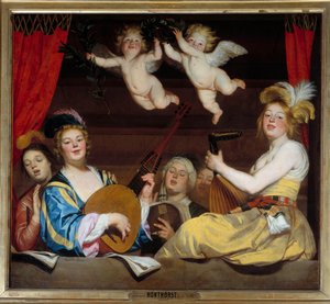 Das Konzert, Gemälde von Gerrit Van Honthorst von Gerrit van Honthorst